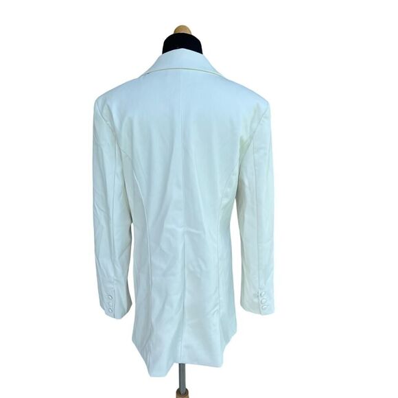 S’EDGE FAUX LEATHER WHITE JACKET BLAZER SIZE SMALL - Picture 3 of 9